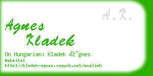 agnes kladek business card